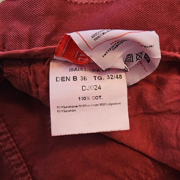 Isaia Burgundy 5-Pocket Cotton Jeans – Size 32 (48 EU) - Picture 15 of 16